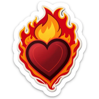 Heart on fire  sticker