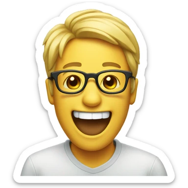 Laughing emoji with glasses sticker