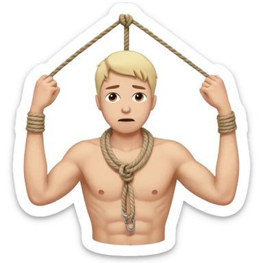 A man being hung sticker
