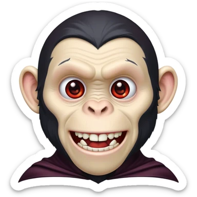 chimpanzee as batman vampire face *old emoji* sticker