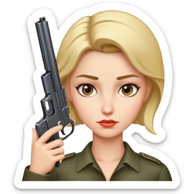 Gun to the head of woman sticker