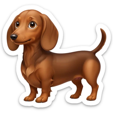 dachshund dog, long body, short legs, brown sticker