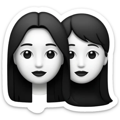 Black and white straight sexuality emoji sticker