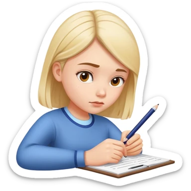 Una chica haciendo un examen  sticker