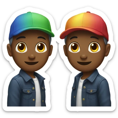 Gay couple wearing caps sticker
