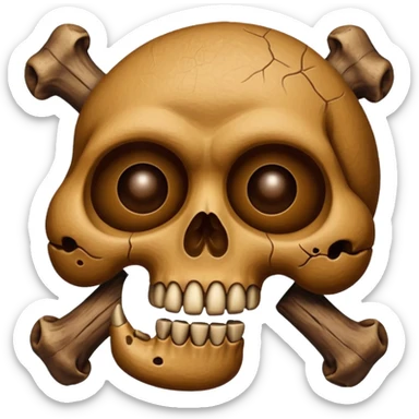 ((poop emoji))with bones and 3 skulls sticker
