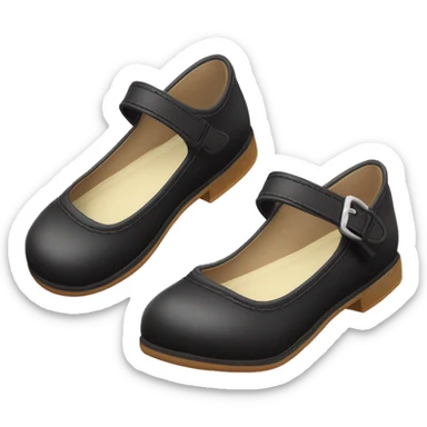 Pair of Black Mary Jane’s flat schoolgirl shoes sticker