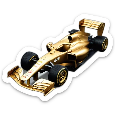 Luxury Billionaire F1 car with gold engine sticker