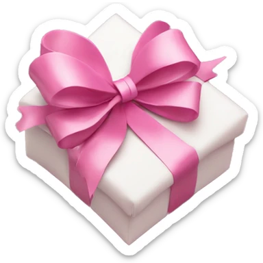 Regalo di Natale rosa con grande fiocco bianco  sticker