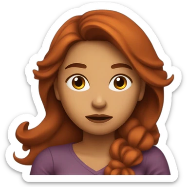 Angry latina woman, with long auburn hair,  with arms crossed over chest. sticker