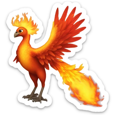 phoenix bird with fire tail sticker