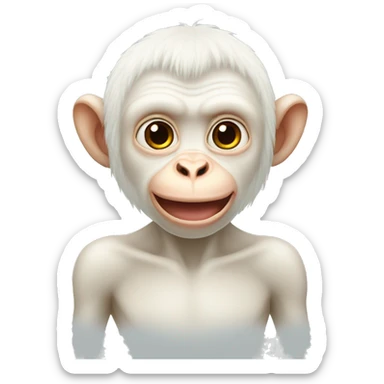 albino monkey sticker