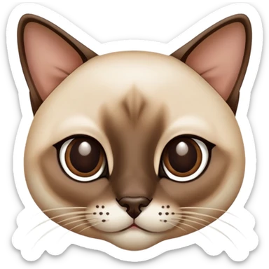 Siamese cat with two white dots on nose sticker