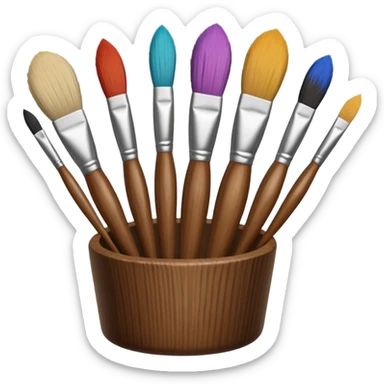 artist brushes sticker
