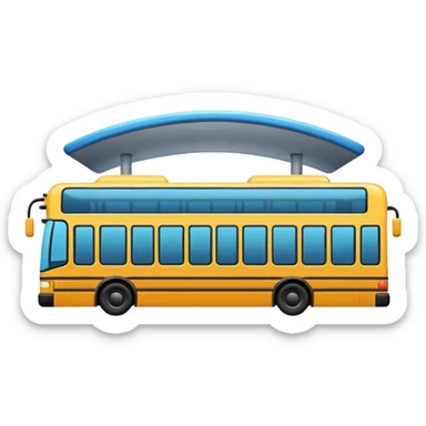bus station, emoji style, unique composition different from previous sticker
