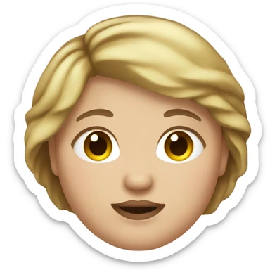 fat girl with brown hair and blonde highlights  sticker