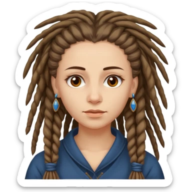 slavic woman with dreadlocks sticker