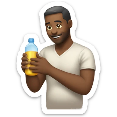 Man giving a bottle to baby  sticker