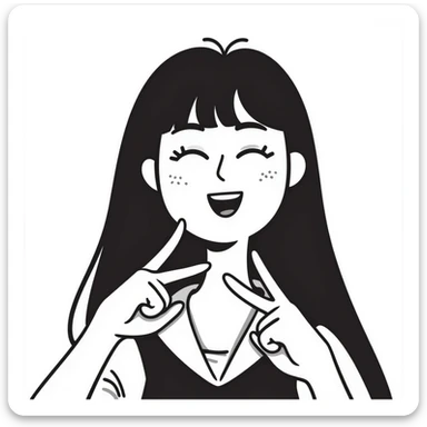 close-up portrait of Jennie from Blackpink, fun and casual sticker