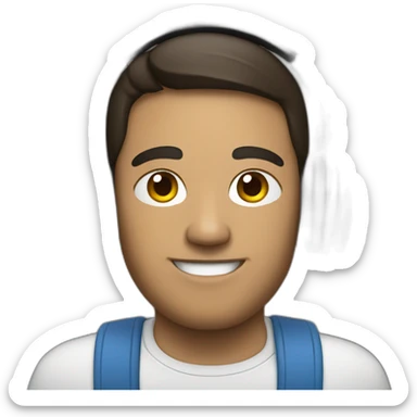 a mexican guy with headphones and a mac sticker