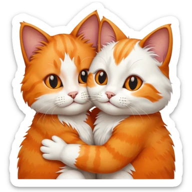 Two cats hugging sticker