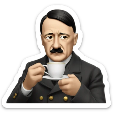 adolf hitler enjoying tea sticker