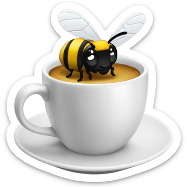 Bumblebee sipping coffee  sticker