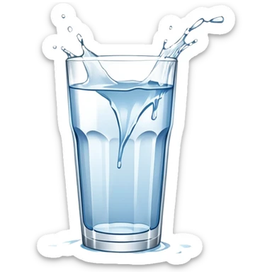 shattered drinking glass with water spilling sticker