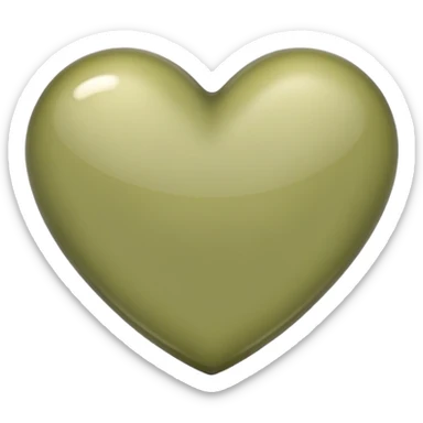 Pale olive heart sticker