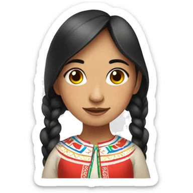 Chilean girl wearing traditional huasa dress sticker