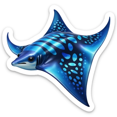 iridescent manta ray sticker