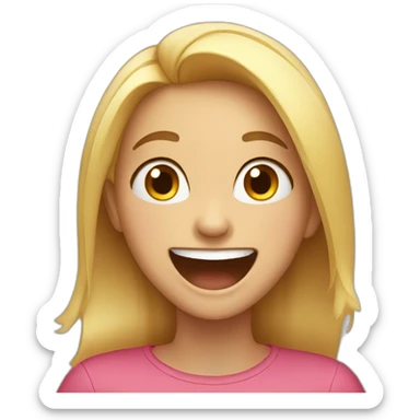 Girl laughing out loud sticker