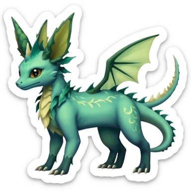 Gloomy dusky dull-colored ethereal elemental swampy Salandit-Leafeon-Vaporeon-hybrid-fusion (full body) sticker