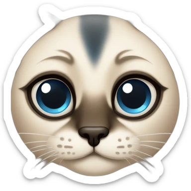 Siamese cat with a bored face with blue eyes sticker