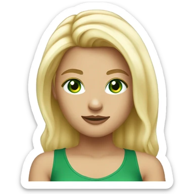 I want a hot girl with blonde hair and green eyes sticker