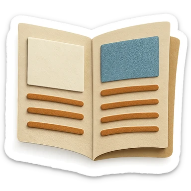 article illustration in paper craft style, layered paper textures sticker