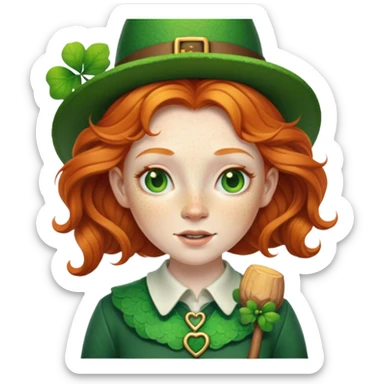 ginger leprechaun woman sticker