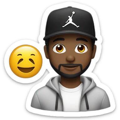 Young black mal with a beard ans a Jordan Hat sticker