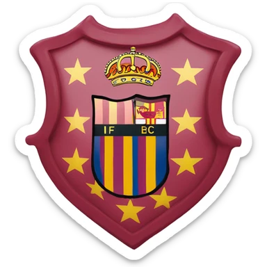 Create me a Barcelona fc coat of arms sticker