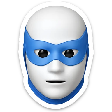 ski mask blue and white on half  sticker
