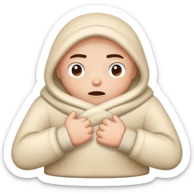 cartoon character shivering with cold saying brr sticker