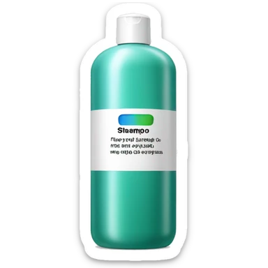 a huge bottle of shampoo with a white cap sticker