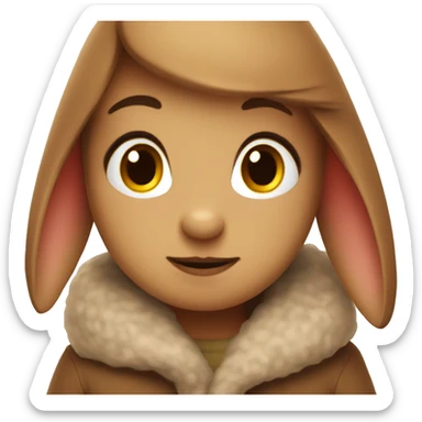 Cozy autumn bunny brown sticker