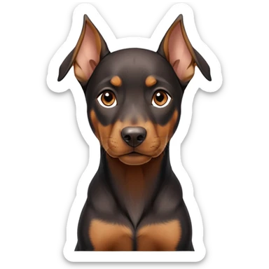 cinematic-noble-doberman puppy-portrait-emoji,-poised-and-regal,-with-a-strong,-athletic-build-and-a-lustrous,-well-groomed-black and tan fur,-deep-set-soulful-brown-eyes,-simplified-yet-sharp-and-sophisticated-features,-highly-detailed, sticker