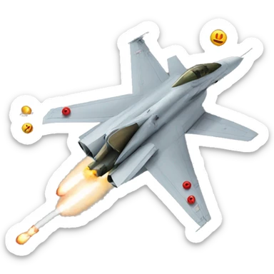 fighter jet shooting bullets sticker