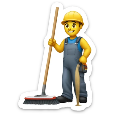 electrcian sweeping with a broom sticker
