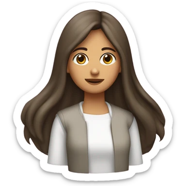 Chica morena con pelo largo y una rasgada en la ceja sticker