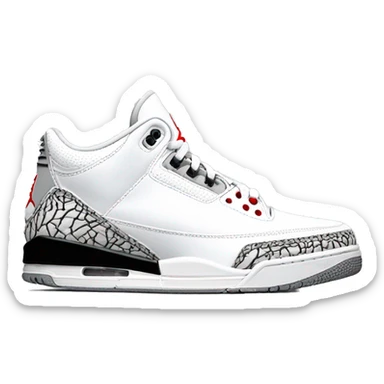 jordan 3 pure white sticker