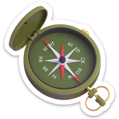 NATO military compass in olive green color sticker