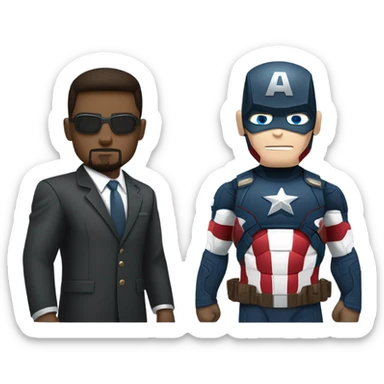 Iron Man and Captain America as FBI agents sticker